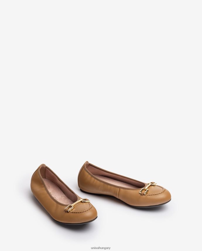 Unisa balerina cipő díszítéssel nők J4PJX01267 barna