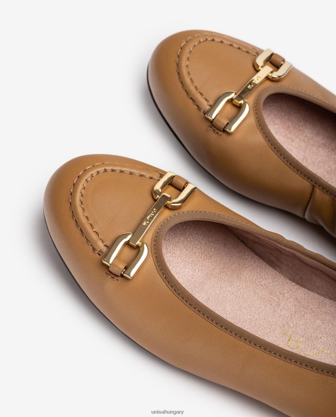 Unisa balerina cipő díszítéssel nők J4PJX01267 barna