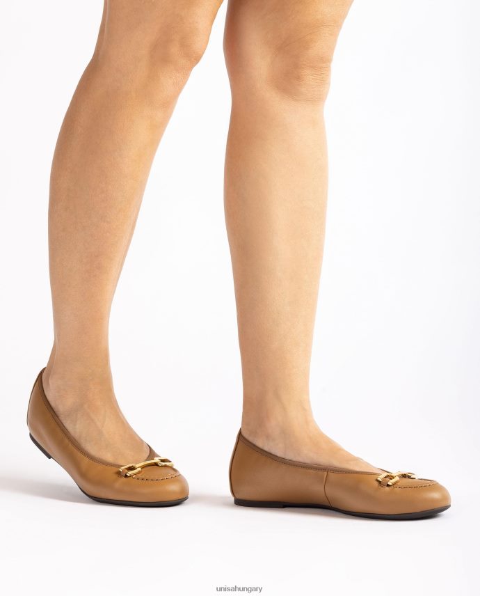 Unisa balerina cipő díszítéssel nők J4PJX01267 barna