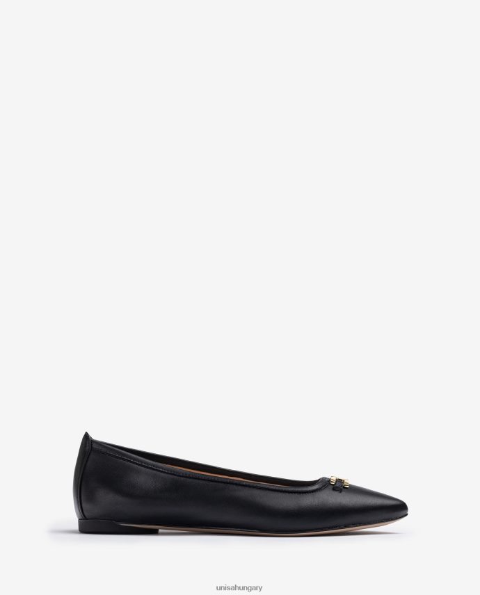Unisa hegyes orrú balerinacipő nők J4PJX0639 fekete