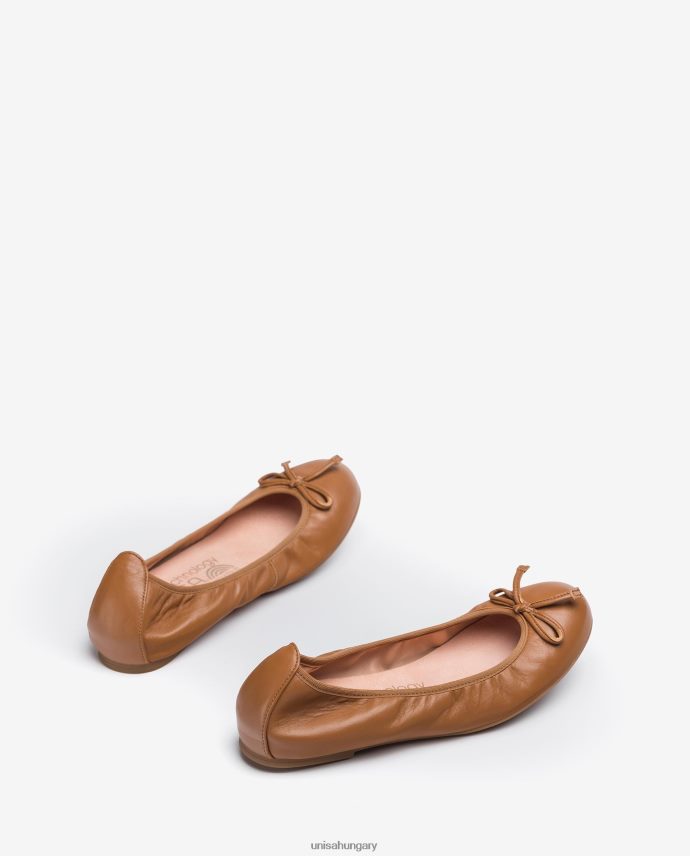 Unisa masnival díszített bőr balerinák nők J4PJX0646 barna