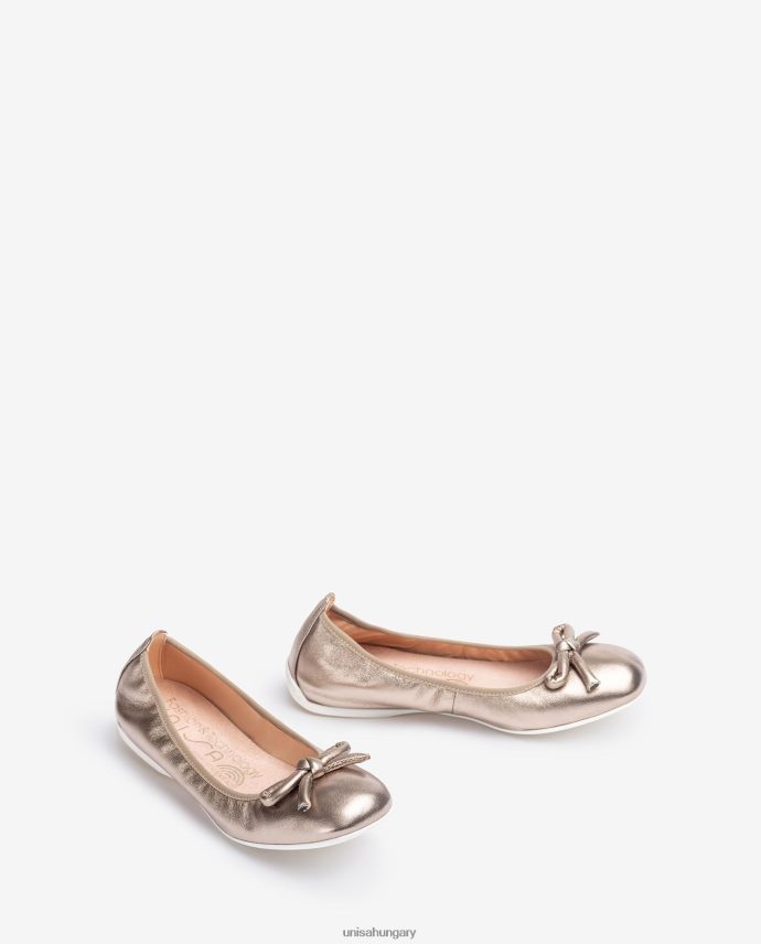 Unisa metál hatású balerina masnival nők J4PJX0644 bronz