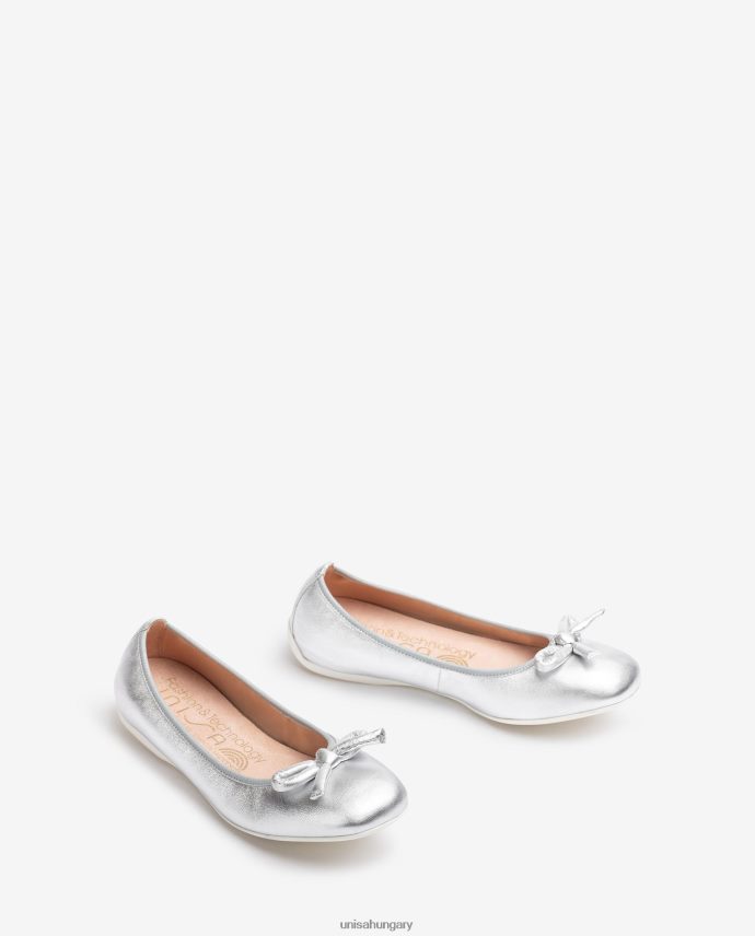 Unisa metál hatású balerina masnival nők J4PJX0645 ezüst