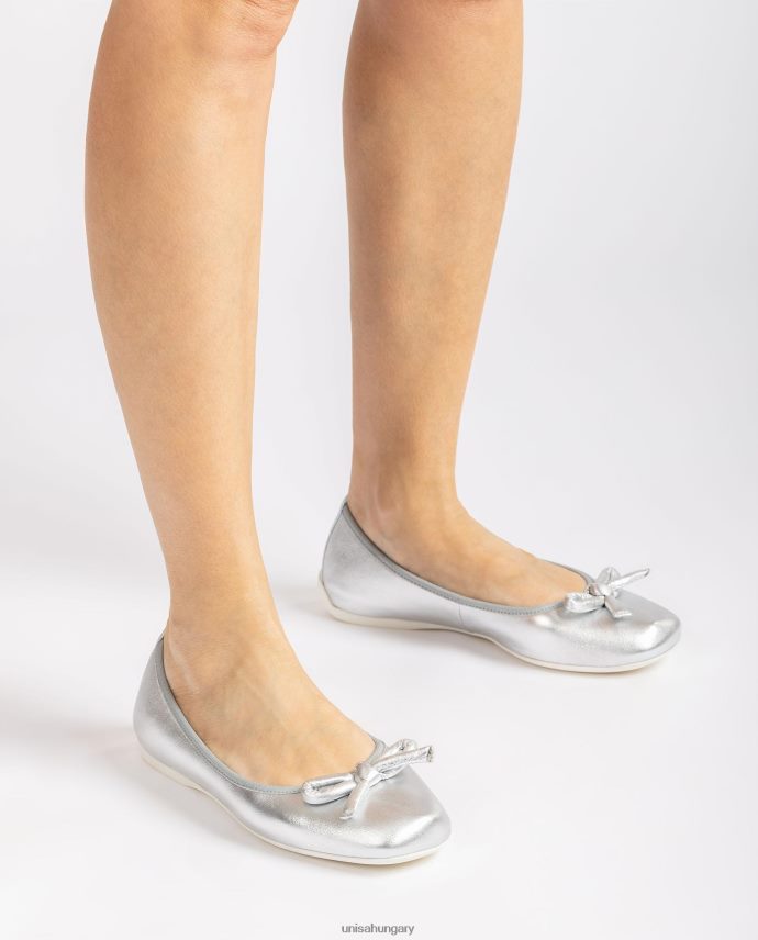 Unisa metál hatású balerina masnival nők J4PJX0645 ezüst
