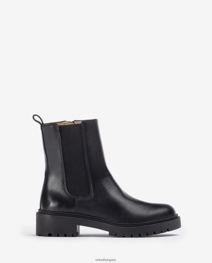 Unisa Bőr bokacsizma oldalán gumírozott és cipzárral nők J4PJX0910 divat