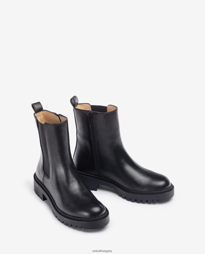 Unisa Bőr bokacsizma oldalán gumírozott és cipzárral nők J4PJX0910 divat