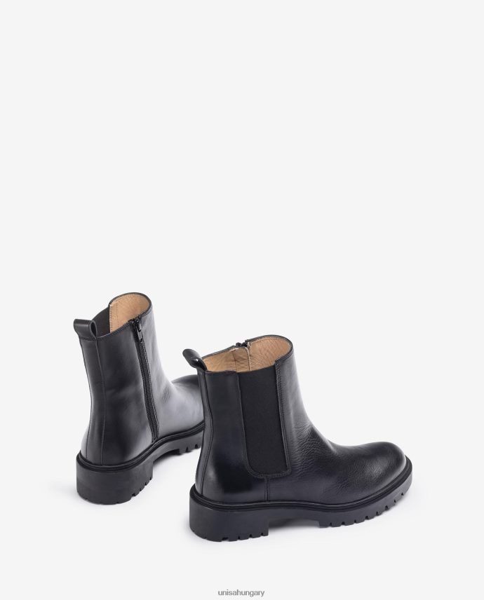 Unisa Bőr bokacsizma oldalán gumírozott és cipzárral nők J4PJX0910 divat