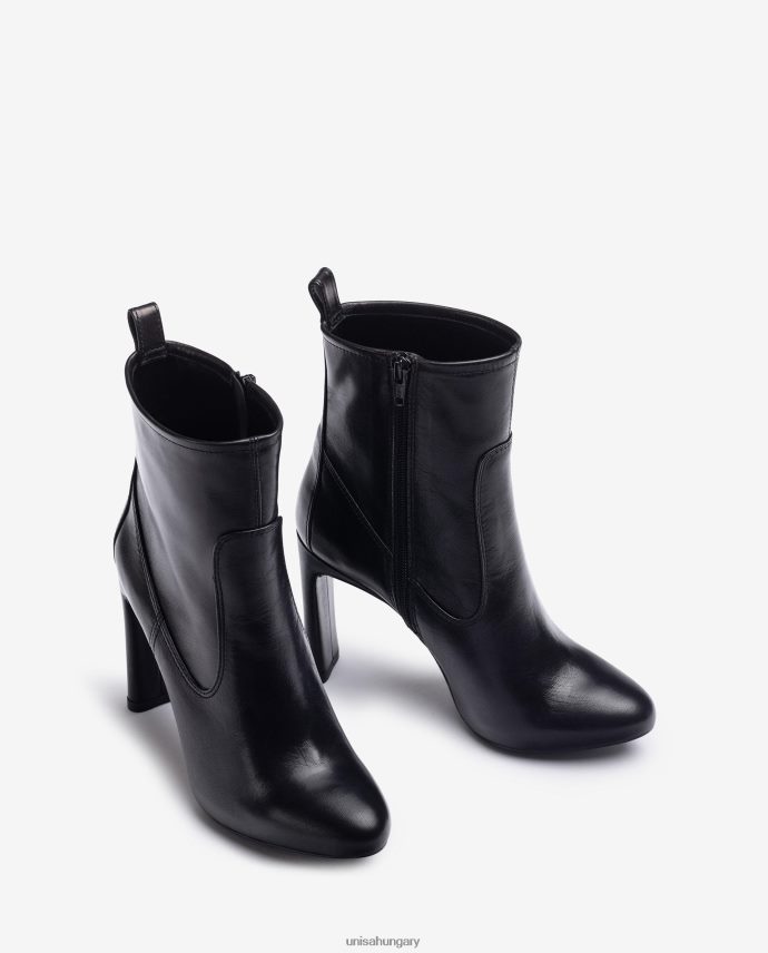 Unisa Bőr bokacsizma sarokkal és belső platformmal gyerekek J4PJX01000 divat