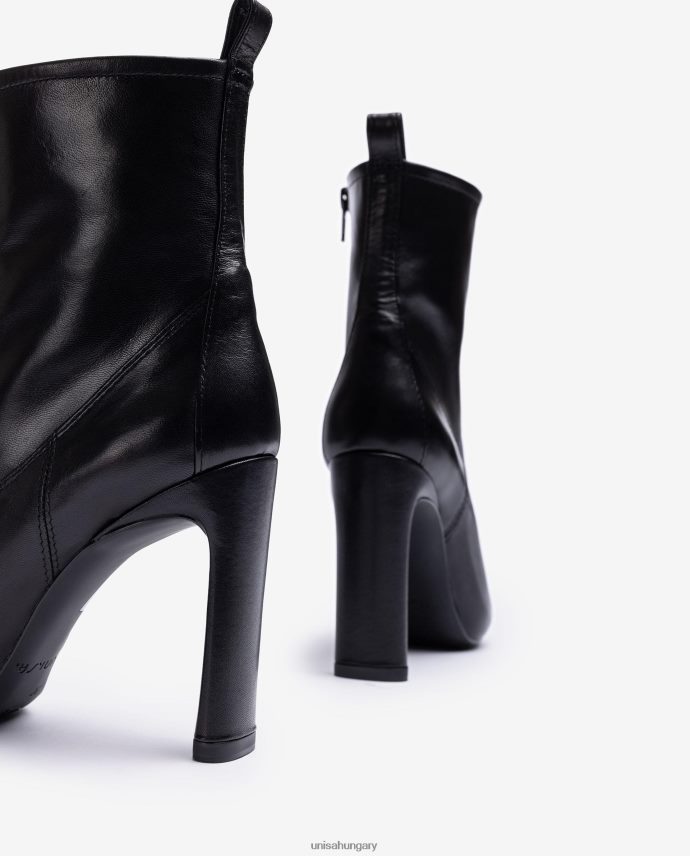 Unisa Bőr bokacsizma sarokkal és belső platformmal gyerekek J4PJX01000 divat