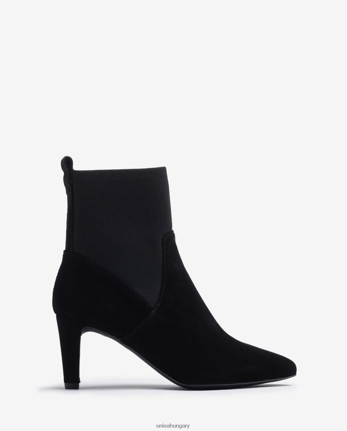 Unisa Bokacsizma újrahasznosított sztreccs szövet negyed felső vonallal nők J4PJX0955 fekete