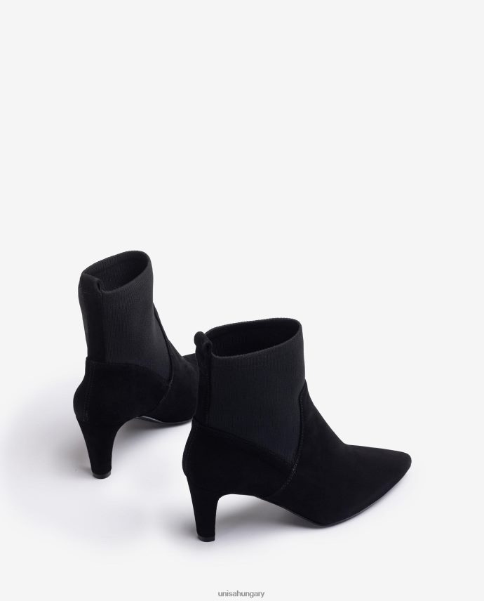Unisa Bokacsizma újrahasznosított sztreccs szövet negyed felső vonallal nők J4PJX0955 fekete