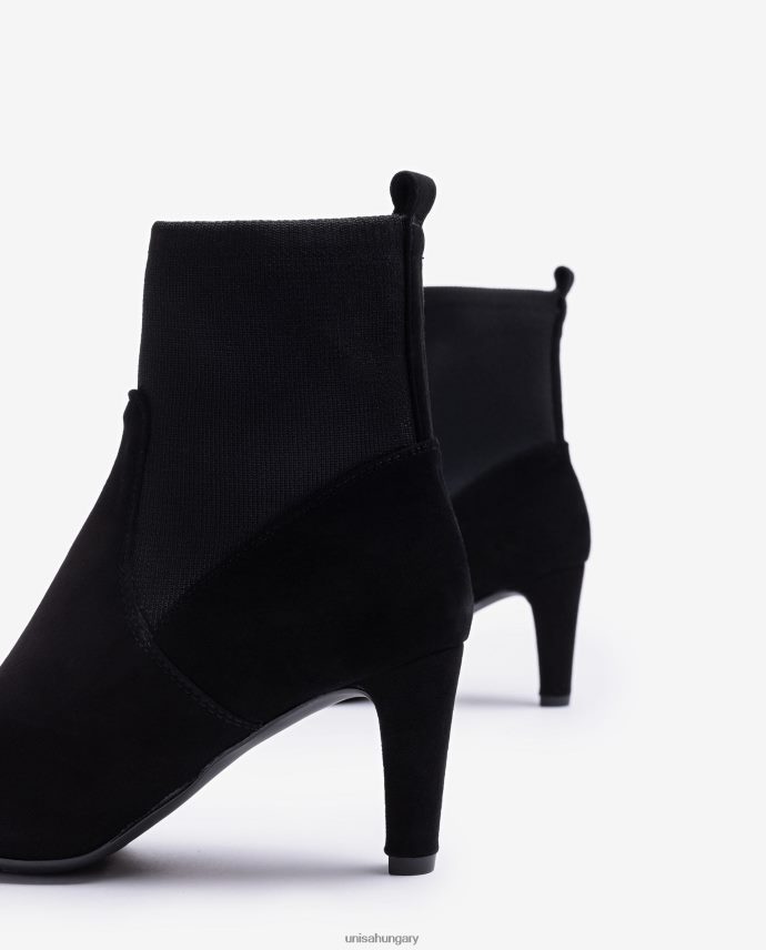 Unisa Bokacsizma újrahasznosított sztreccs szövet negyed felső vonallal nők J4PJX0955 fekete