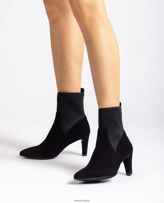 Unisa Bokacsizma újrahasznosított sztreccs szövet negyed felső vonallal nők J4PJX0955 fekete