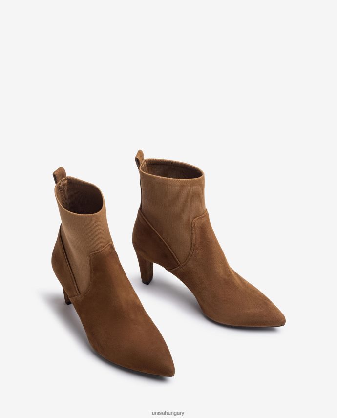 Unisa Bokacsizma újrahasznosított sztreccs szövet negyed felső vonallal nők J4PJX0956 barna