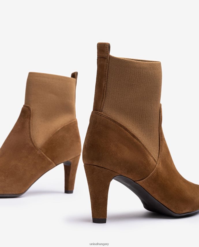 Unisa Bokacsizma újrahasznosított sztreccs szövet negyed felső vonallal nők J4PJX0956 barna