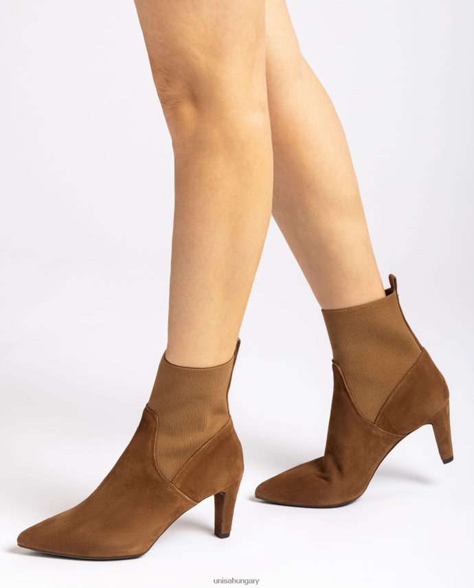 Unisa Bokacsizma újrahasznosított sztreccs szövet negyed felső vonallal nők J4PJX0956 barna