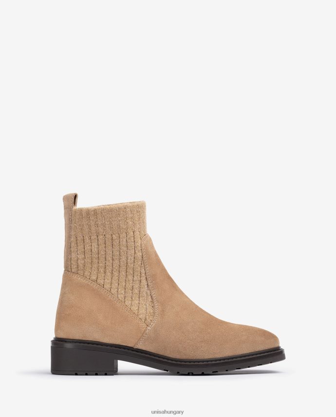 Unisa Velúr bokacsizma elasztikus negyed felső vonallal gyerekek J4PJX0891 bézs