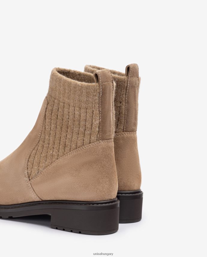 Unisa Velúr bokacsizma elasztikus negyed felső vonallal gyerekek J4PJX0891 bézs