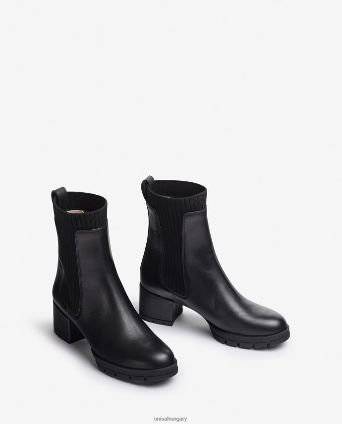 Unisa bőr bokacsizma bordás zoknival gyerekek J4PJX0939 divat