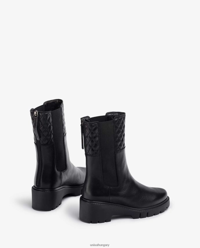 Unisa bőr bokacsizma oldalsó gumírozással és cipzárral nők J4PJX0918 divat