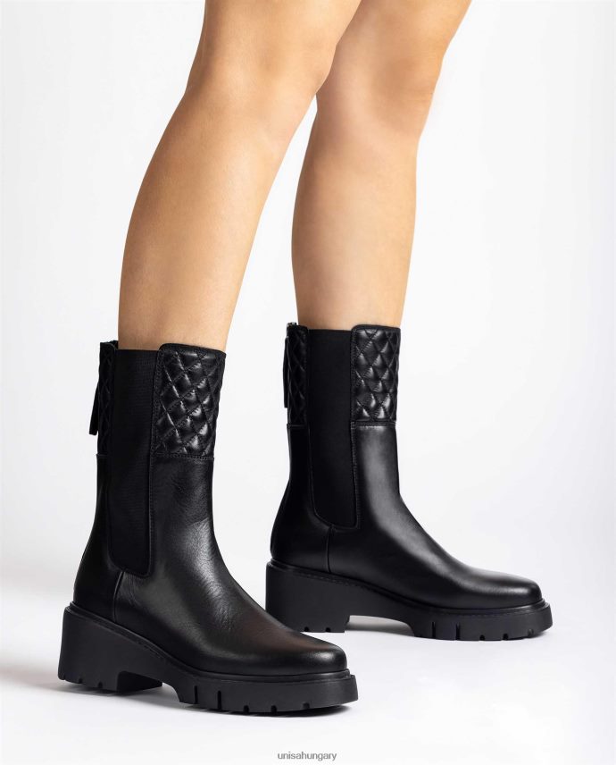 Unisa bőr bokacsizma oldalsó gumírozással és cipzárral nők J4PJX0918 divat