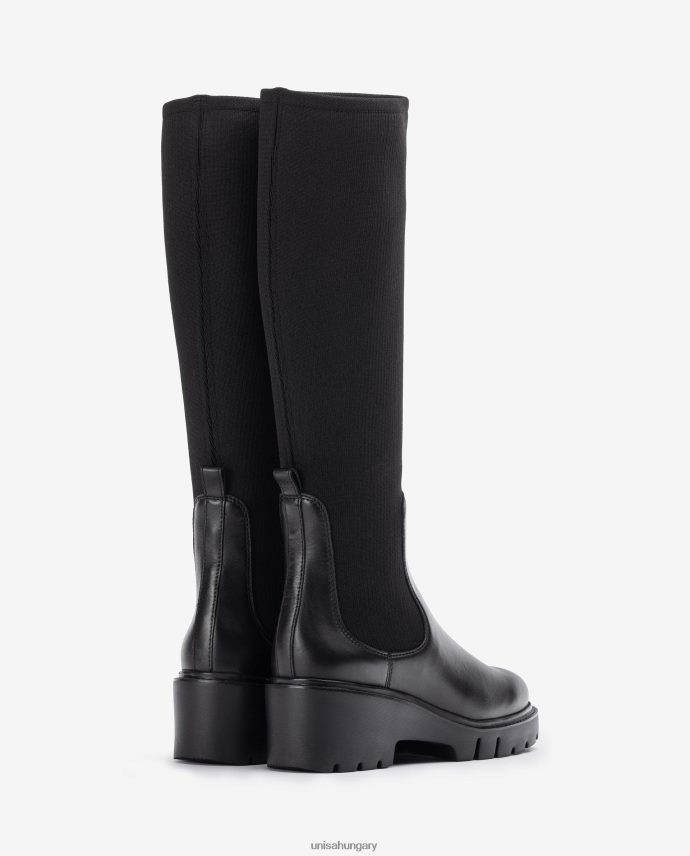 Unisa bőr csizma sztreccs szövet negyed felső vonallal nők J4PJX01058 kecses