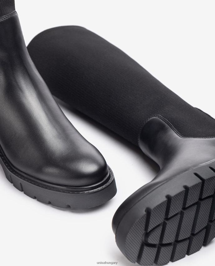 Unisa bőr csizma sztreccs szövet negyed felső vonallal nők J4PJX01058 kecses