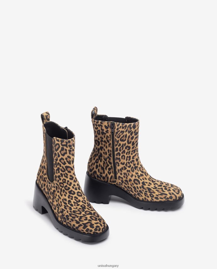 Unisa bokacsizma oldalsó ékekkel és cipzárral nők J4PJX0985 kecses