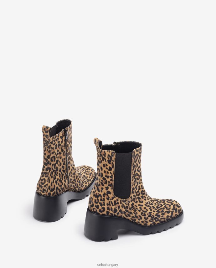 Unisa bokacsizma oldalsó ékekkel és cipzárral nők J4PJX0985 kecses