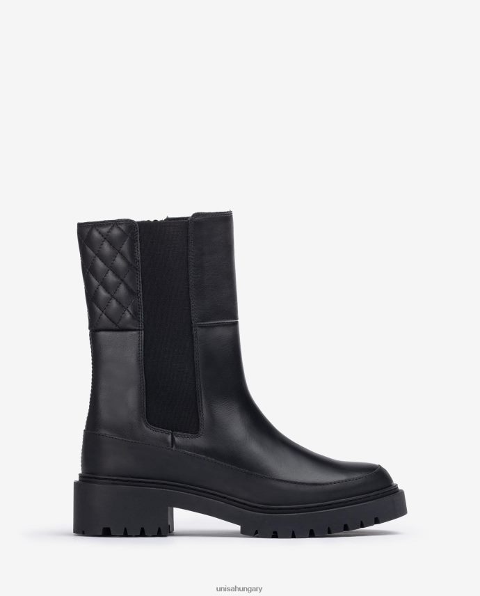 Unisa bokacsizma szegéllyel és síntalppal nők J4PJX0916 fekete