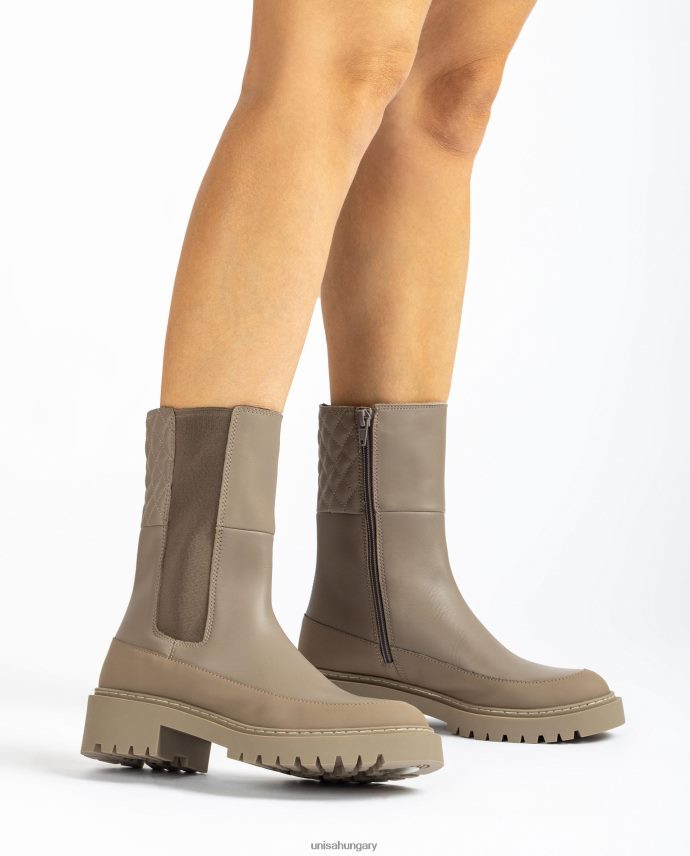 Unisa bokacsizma szegéllyel és síntalppal nők J4PJX0917 barna