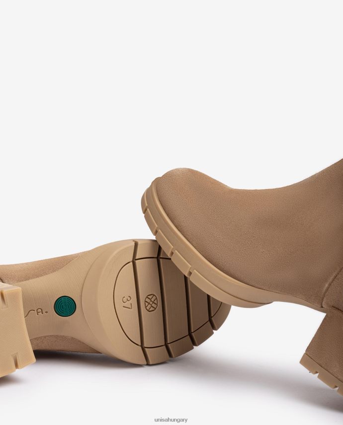 Unisa cipzáros bőr bokacsizma nők J4PJX0921 bézs