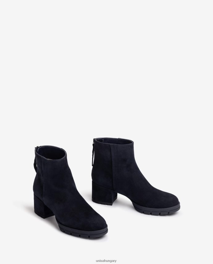 Unisa cipzáros bőr bokacsizma nők J4PJX0922 kék