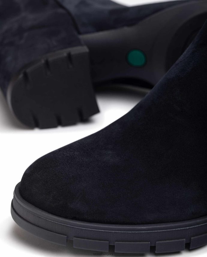 Unisa cipzáros bőr bokacsizma nők J4PJX0922 kék