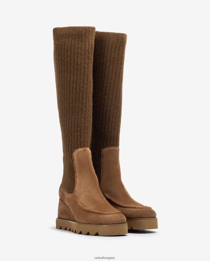 Unisa csizma bordás szövetzoknival nők J4PJX01073 kecses