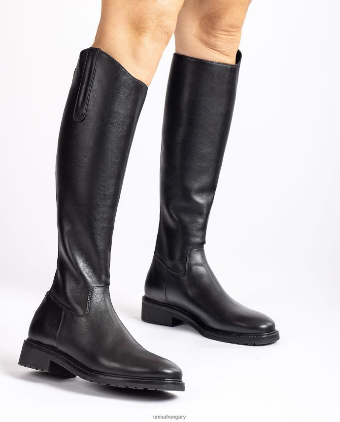 Unisa csizma cipzárral és hátul szegéllyel nők J4PJX01021 fekete