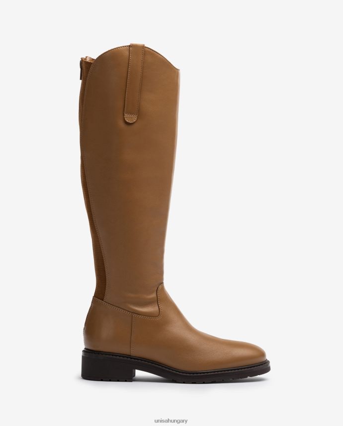 Unisa csizma cipzárral és hátul szegéllyel nők J4PJX01022 barna
