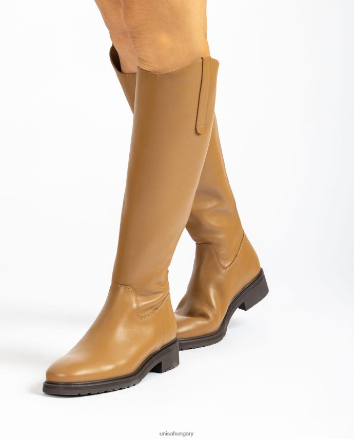 Unisa csizma cipzárral és hátul szegéllyel nők J4PJX01022 barna