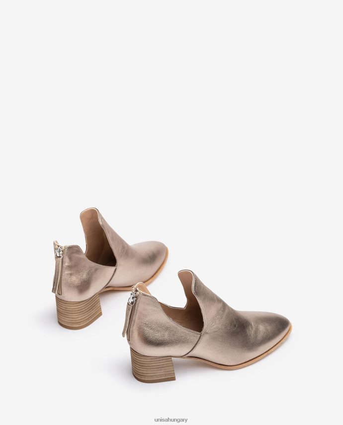 Unisa fém hatású bőr bokacsizma nők J4PJX0852 bronz