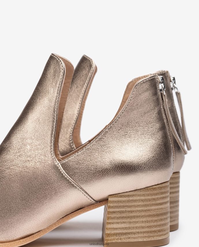 Unisa fém hatású bőr bokacsizma nők J4PJX0852 bronz