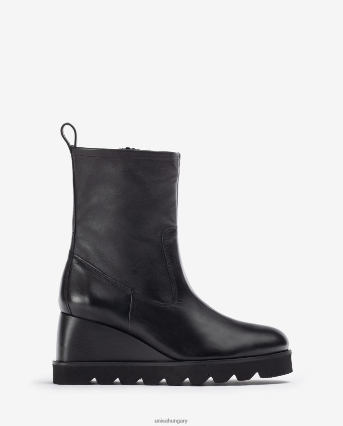 Unisa gumitalpú bokacsizma nők J4PJX0975 fekete