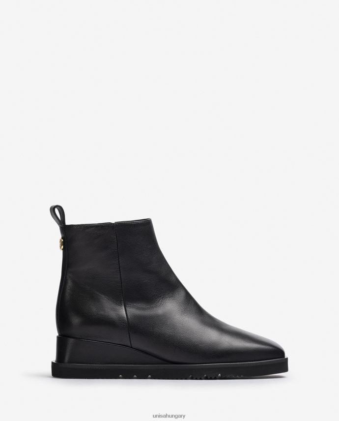 Unisa ékes bőr bokacsizma nők J4PJX0911 fekete