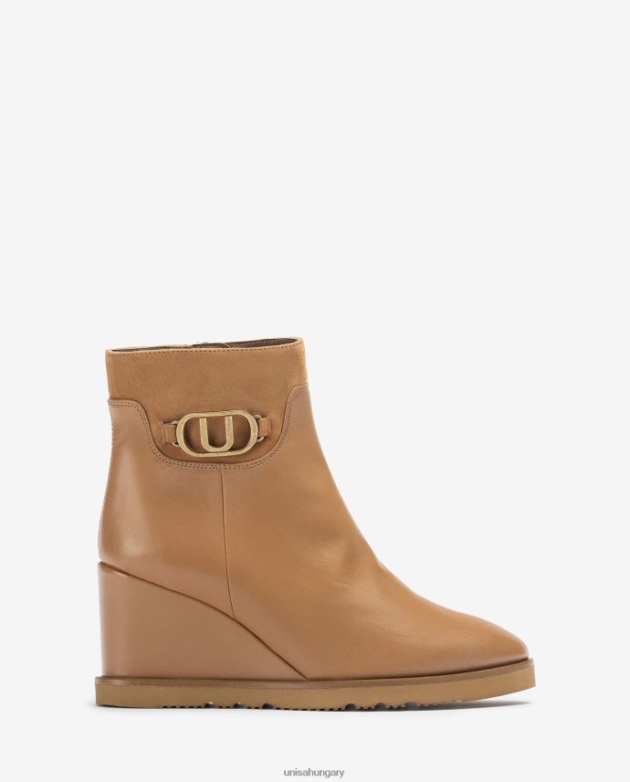 Unisa magas ék alakú bokacsizma nők J4PJX01010 barna