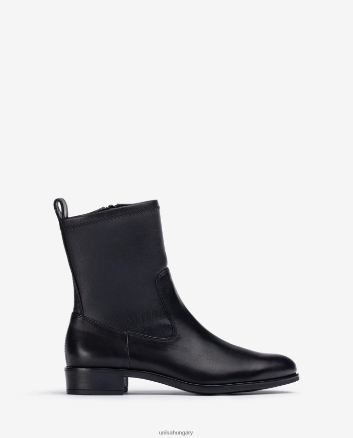 Unisa sima bokacsizma elasztikus negyed felső vonallal nők J4PJX0884 fekete
