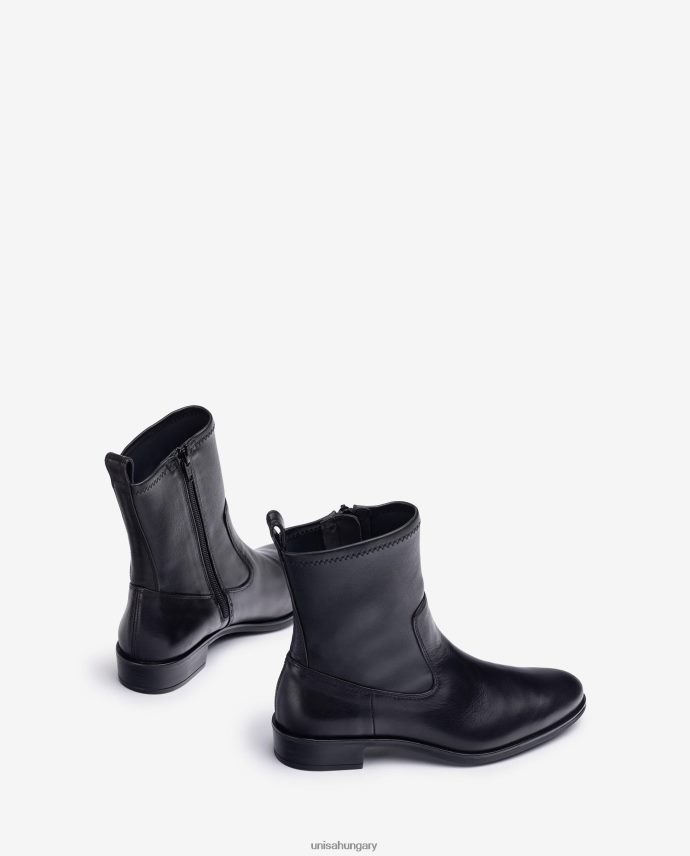 Unisa sima bokacsizma elasztikus negyed felső vonallal nők J4PJX0884 fekete