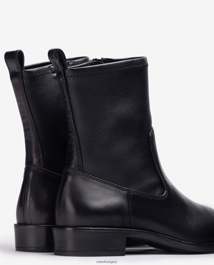Unisa sima bokacsizma elasztikus negyed felső vonallal nők J4PJX0884 fekete