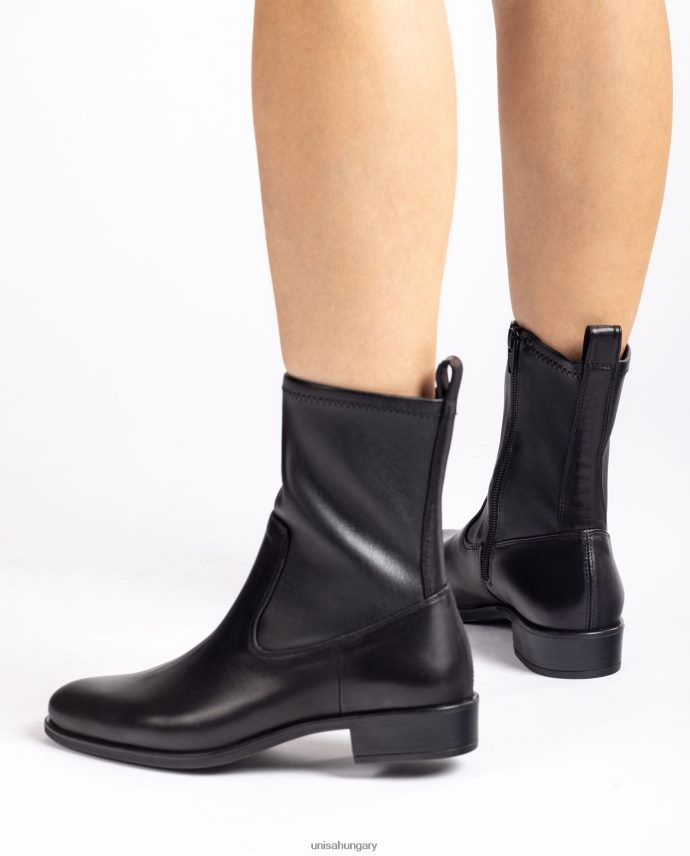 Unisa sima bokacsizma elasztikus negyed felső vonallal nők J4PJX0884 fekete