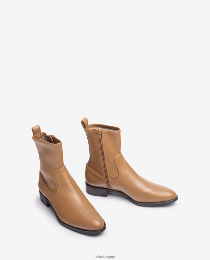 Unisa sima bokacsizma elasztikus negyed felső vonallal nők J4PJX0885 barna