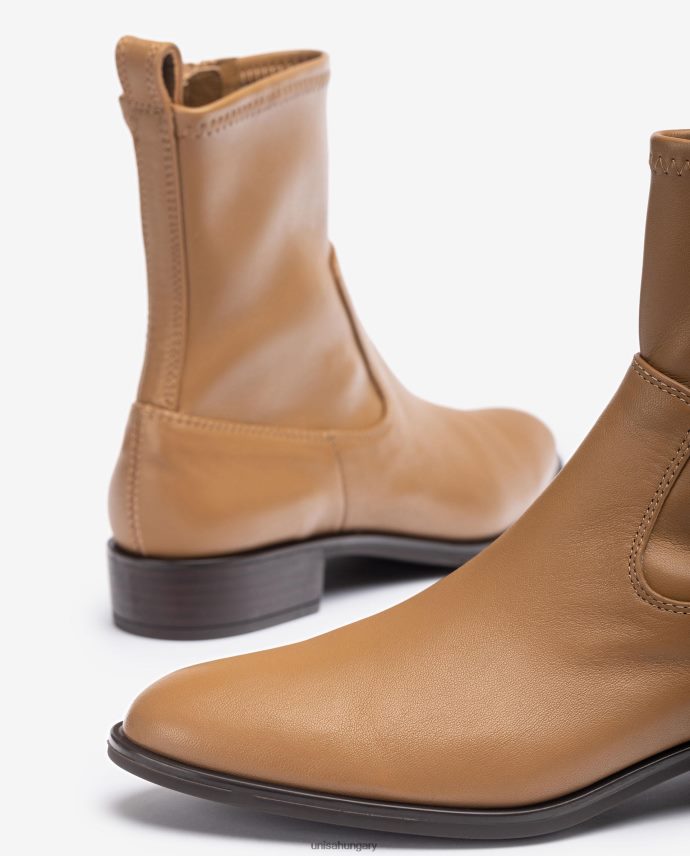 Unisa sima bokacsizma elasztikus negyed felső vonallal nők J4PJX0885 barna