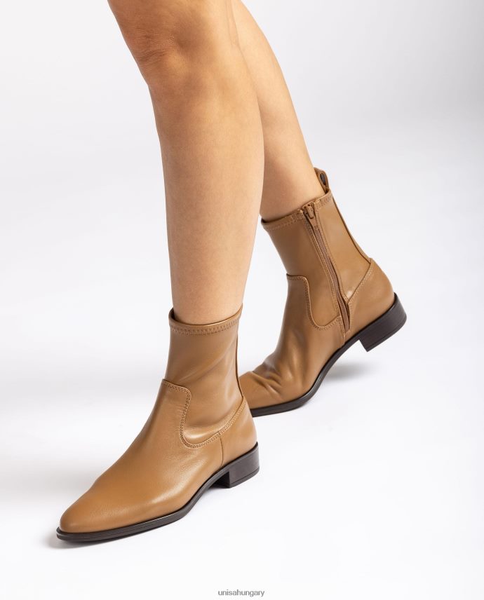 Unisa sima bokacsizma elasztikus negyed felső vonallal nők J4PJX0885 barna